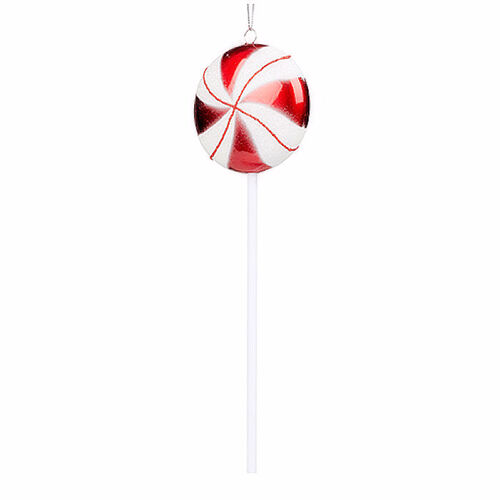 Red White Lollypop on Stick 26cm