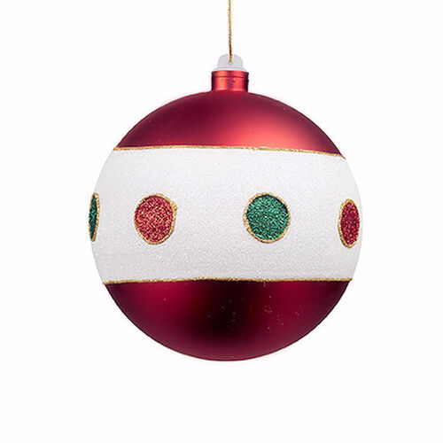 Large Spotted Christmas Bauble 15cm