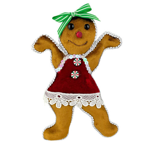 Gingerbread Girl Red Hanging 19cm