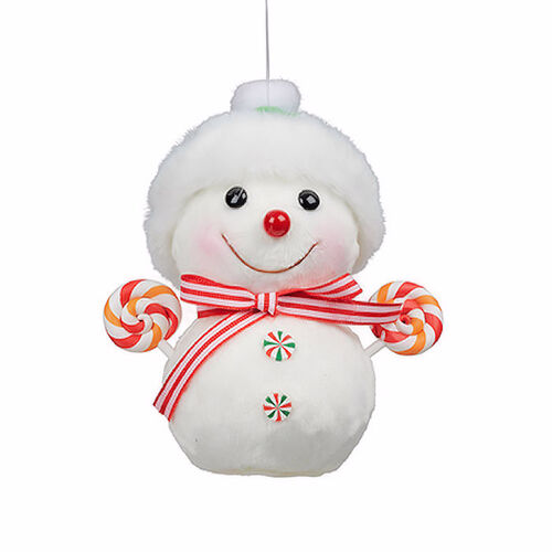 Candy Red Hanging Snowman 14cm