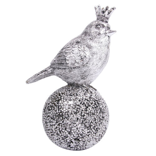 Silver Bird on Ball 20cm