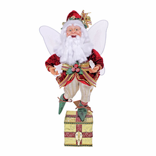 Elf Stocking Hanger Fairy Red/Gold 38cm