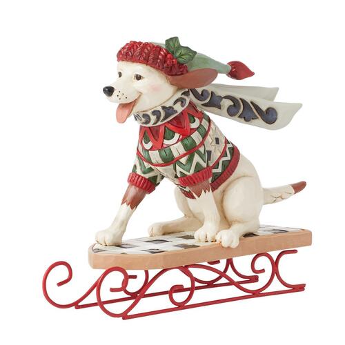 Dog On Sled 16cm