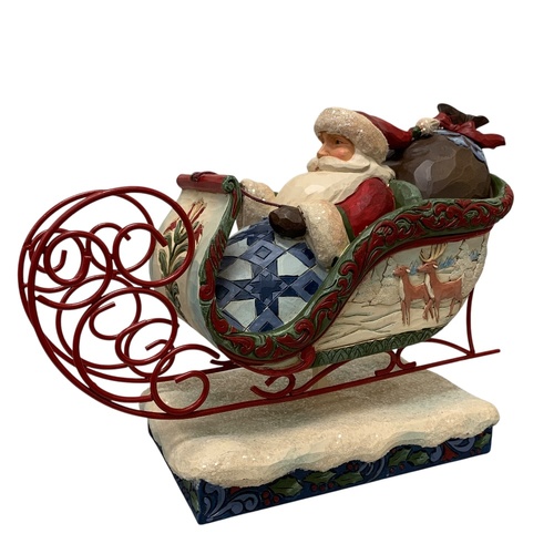Santa's Sleigh Taking Off 18cm