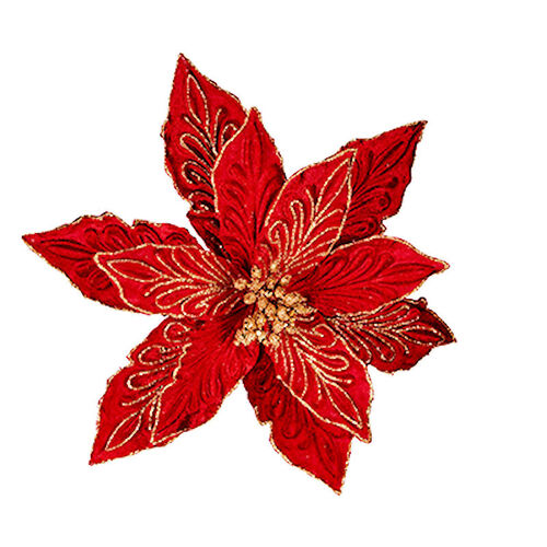 Lucinda Eldin Red Poinsettia Clip 20cm