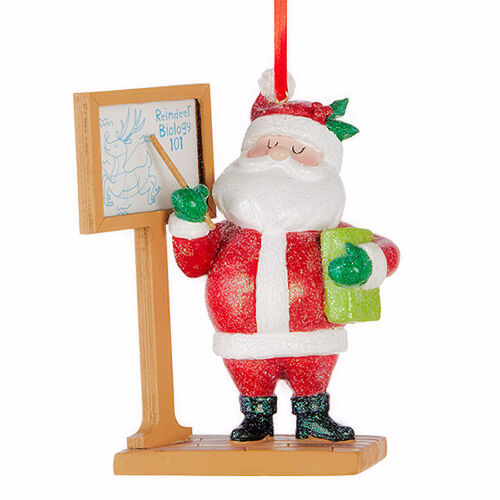 Raz Santa's Lesson Ornament 10cm