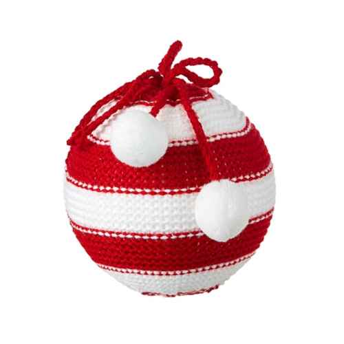Striped Knit Ball Ornament 12cm