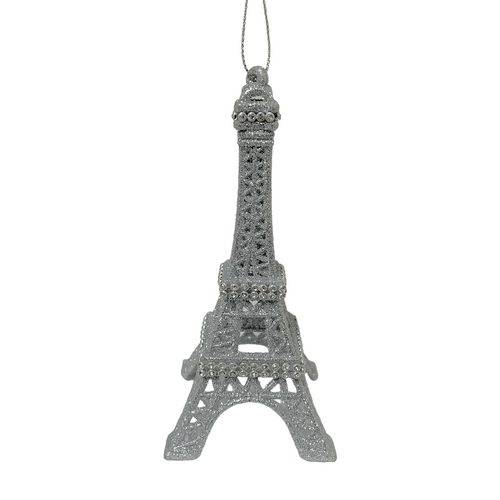 Eiffel Tower Hanging Silver 14cm