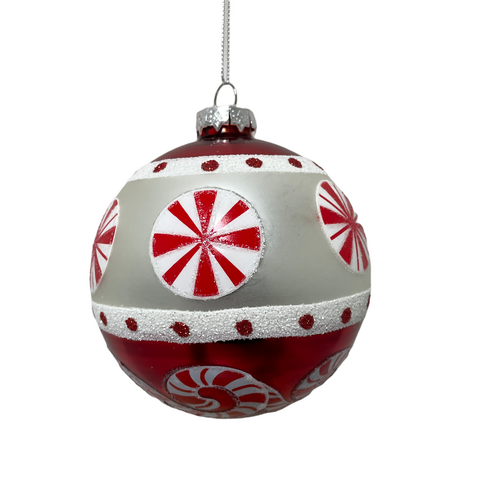 RAZ Peppermint Ball Swirls Hanging 10cm