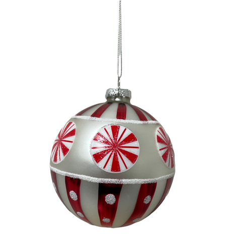 RAZ Peppermint Ball Stripes Hanging 10cm
