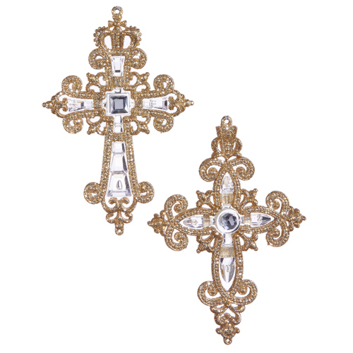 RAZ Jewelled Cross Ornament 1pc 2 Assorted 16cm