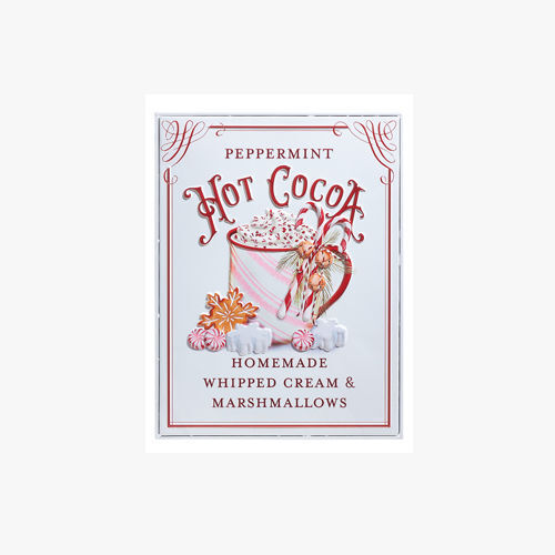 RAZ Peppermint 'Hot Cocoa' Embossed Wall Art 46cm
