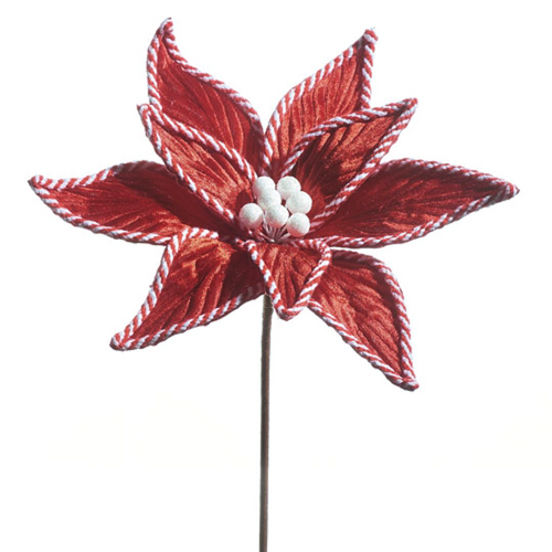 Red Velvet Poinsettia Stem 58cm