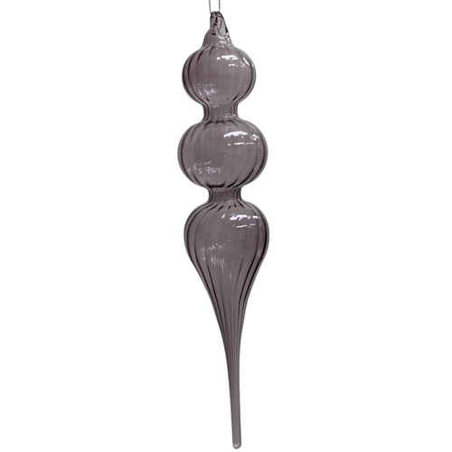 Amethyst Glass Finial Round 23cm