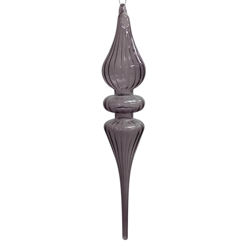 Amethyst Glass Finial Triangle 23cm