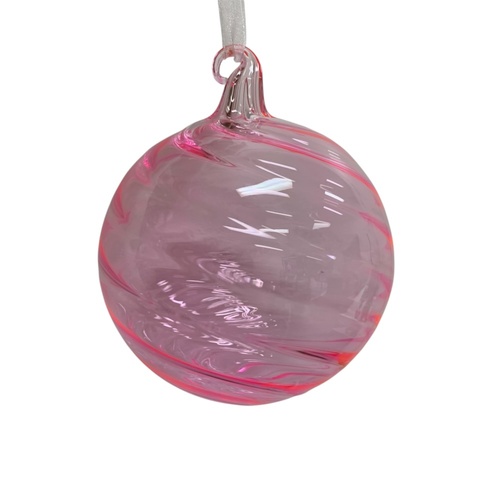 Light Pink Swirl Bauble 10cm