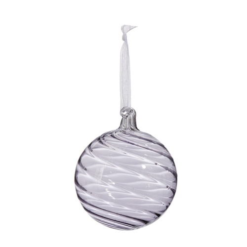 Purple Swirl Glass Bauble 10cm