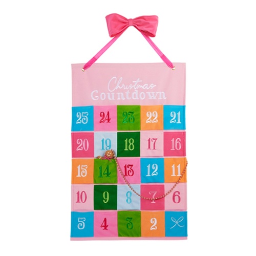 Pink Hanging Advent Calender 79cm