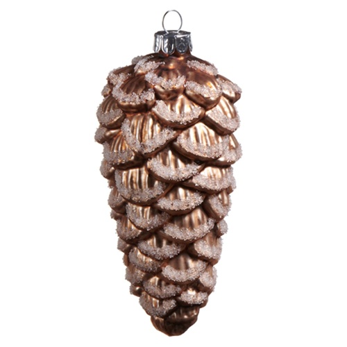 Iced Pinecone Brown 13cm
