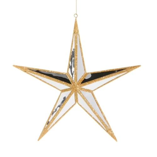 Champagne Hanging 5 Point Star 29cm