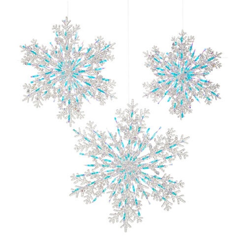 Iridescent Snowflakes Set of 3
