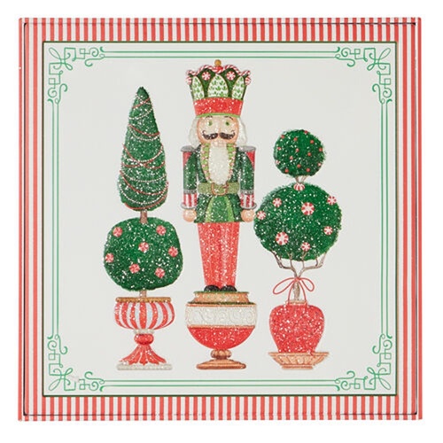 Topiary Nutcracker Metal Wall Art 37cm