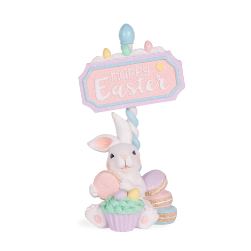 Bunny with Happy Easter Sign 26cm