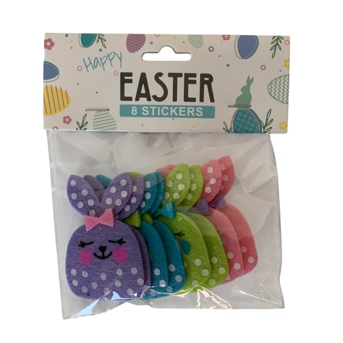 Felt Bunny Stickers 8pk