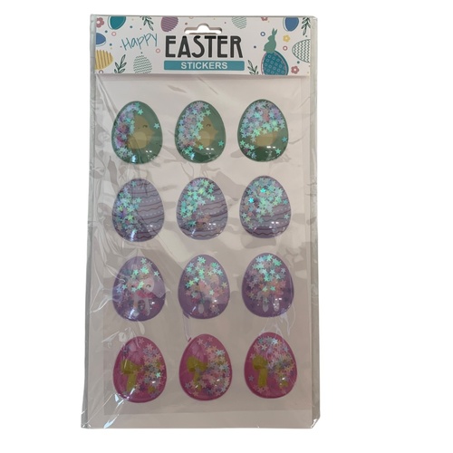 Puffy Stickers w/ Confetti 12pk
