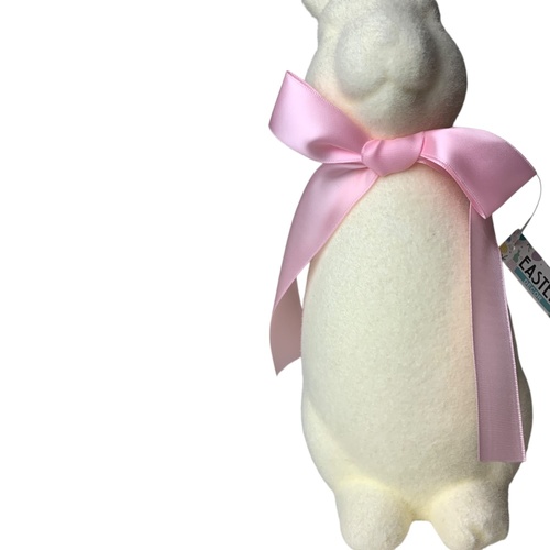 Flocked Bunny Pink 38cm