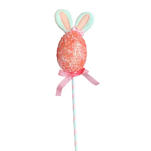 Pink Egg Pick w/ Bunny Ears 13cm