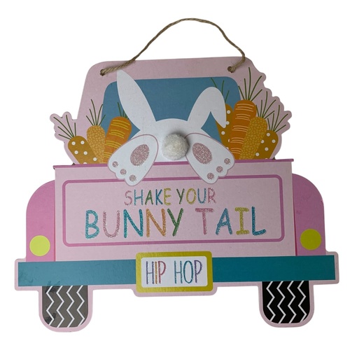Easter Sign Car Pink 31cm