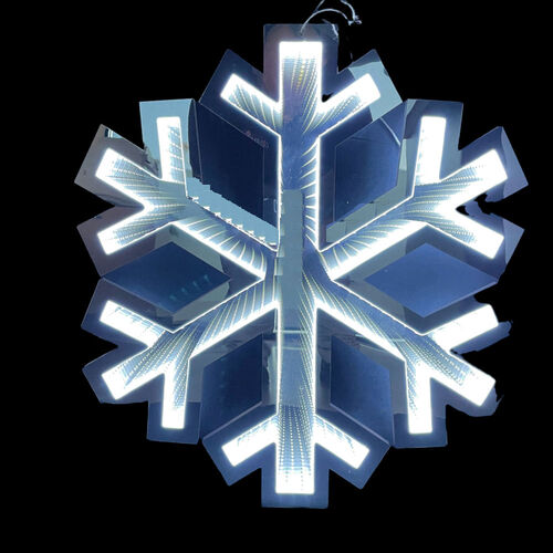 Infinity Hanging Snowflake Large White 60cm
