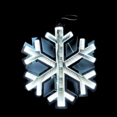 Infinity Hanging Snowflake Small White 40cm