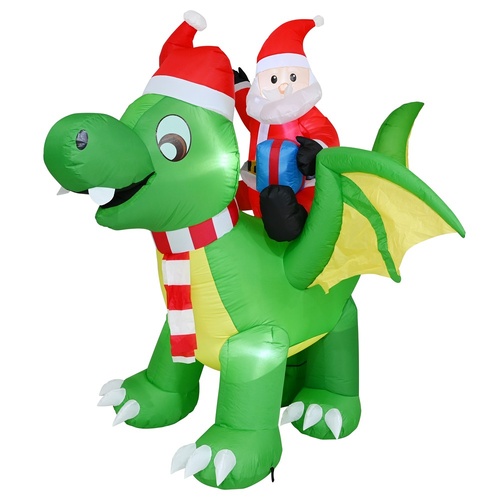 Inflatable Santa w. Dragon & Sleigh 220cm