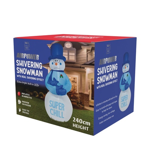 Inflatable Shivering Snowman 240cm