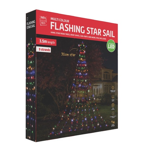 LED Star Cascade Multicolour 350cm