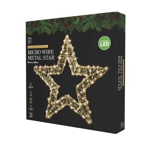 3D Metal Star Frame 50cm