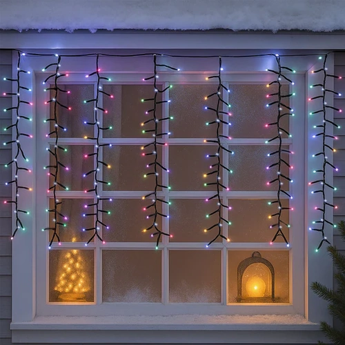 Waterfall Cluster Icicle Lights Multicolour 4.8m