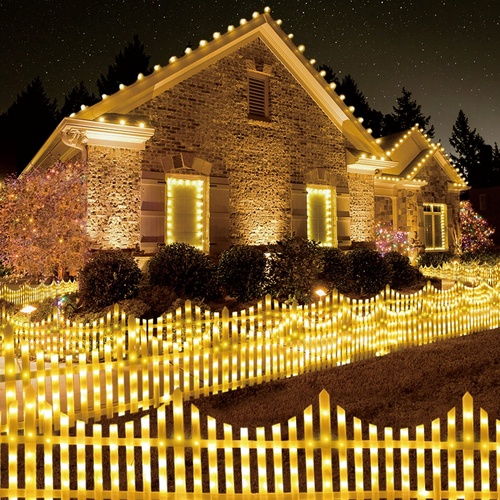 LED Picket Fence Warm White 8pk 276cm