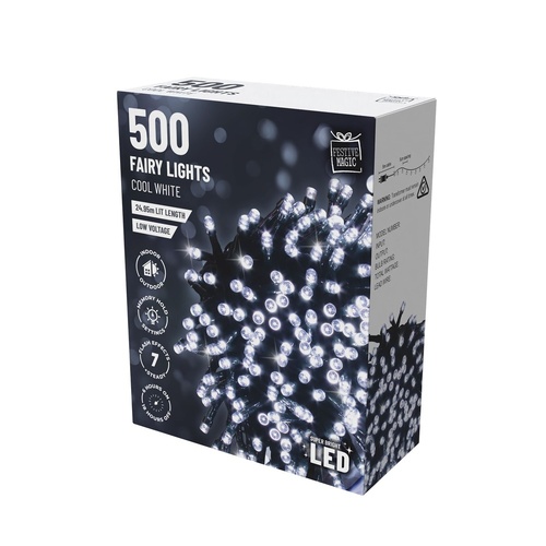 LED 500 Fairy Lights w.Timer Cool White