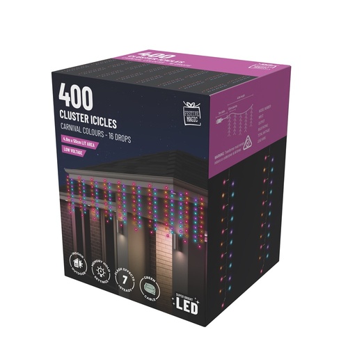 LED 400 Cluster Cracker Lights Carnival 4.8m