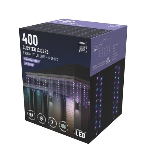 LED 400 Cluster Cracker Lights Enchanted 4.8m