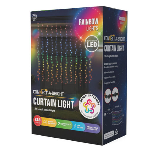 LED Connectable Curtain Lights Rainbow