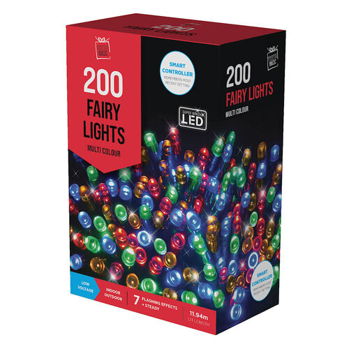Fairy Lights LEDS Flashing multicolour with Timer 200pc