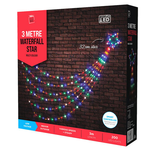 LED Waterfall Star 3m 200LED Multicolour