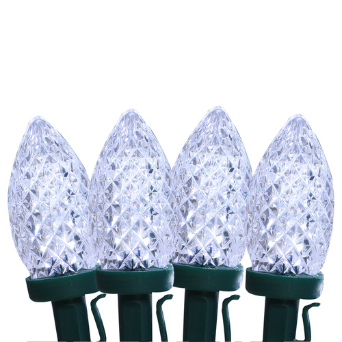 C9 Pinecone String Lights 50 LED Cool White