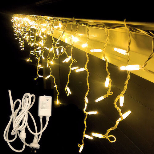 Icicle Lights WARM WHITE 4.8m + Controller