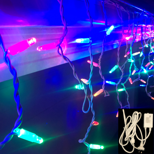 Icicle Lights MULTICOLOUR 4.8m Extendable + Controller