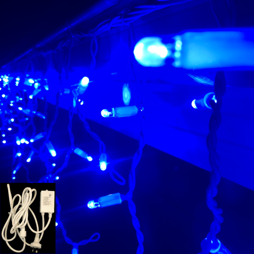 Icicle Lights BLUE 4.8m Extendable + Controller